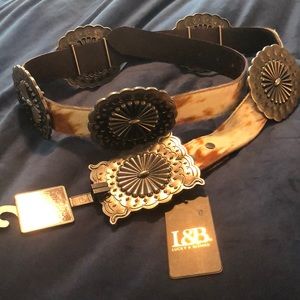 Concho cowhide belt